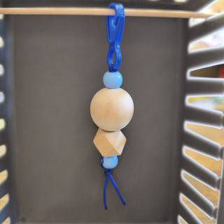 Schlüsselanhänger Holzperlen Blau 2