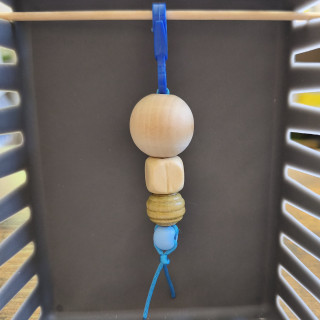 Schlüsselanhänger Holzperlen Blau 3
