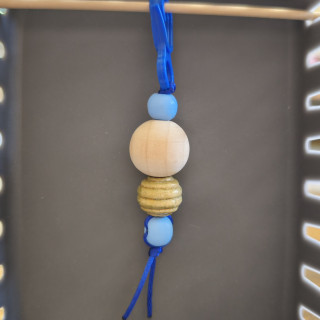 Schlüsselanhänger Holzperlen Blau 5