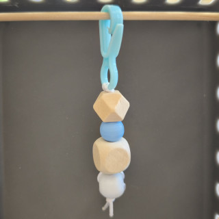 Schlüsselanhänger Holzperlen Blau 7