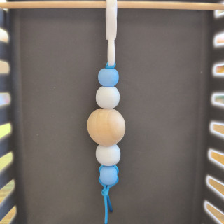 Schlüsselanhänger Holzperlen Blau 8