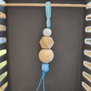 Schlüsselanhänger Holzperlen Blau 9