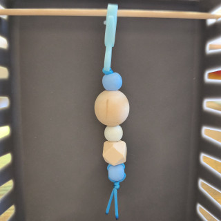 Schlüsselanhänger Holzperlen Blau 10