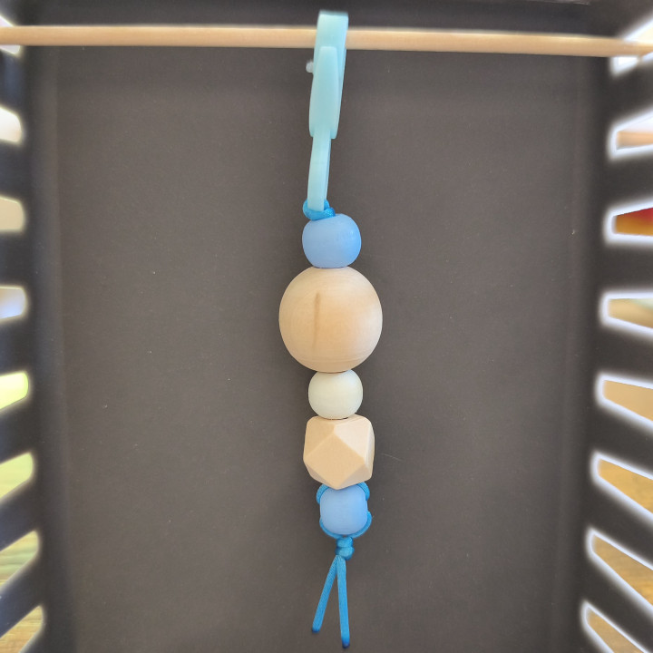 Schlüsselanhänger Holzperlen Blau 10