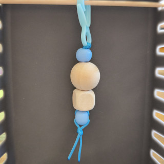 Schlüsselanhänger Holzperlen Blau 11