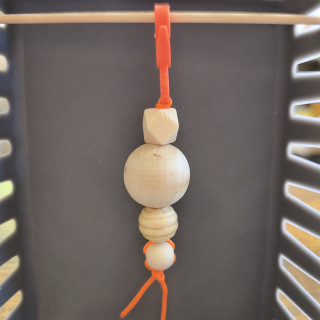 Schlüsselanhänger Holzperlen Orange 2