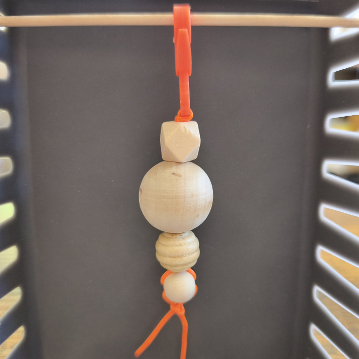 Schlüsselanhänger Holzperlen Orange 2