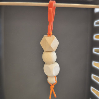 Schlüsselanhänger Holzperlen Orange 4