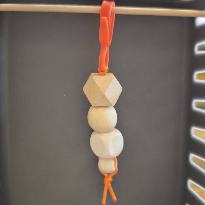 Schlüsselanhänger Holzperlen Orange 4