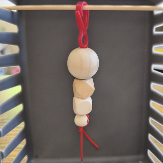 Schlüsselanhänger Holzperlen Rot 3