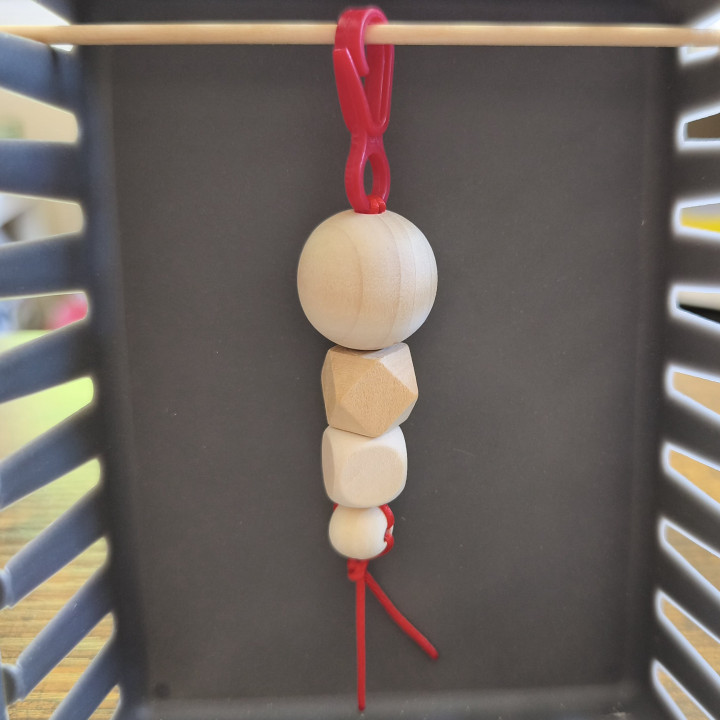 Schlüsselanhänger Holzperlen Rot 3