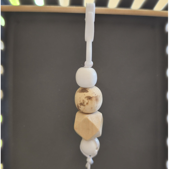 Schlüsselanhänger Holzperlen Weiß 1