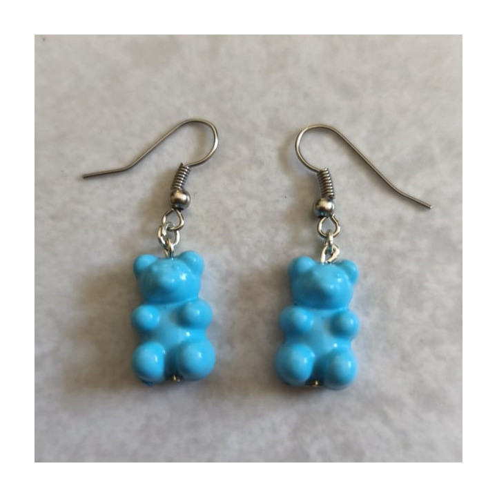 Ohrhänger mit Gummibärchen Blau