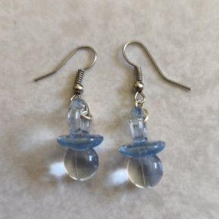 Ohrhänger mit Schnullern Transparent Blau
