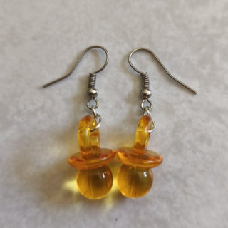 Ohrhänger mit Schnullern Transparent Orange