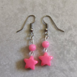 Ohrhänger mit Sternen Pink