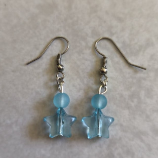 Ohrhänger mit Sternen Transparent Blau