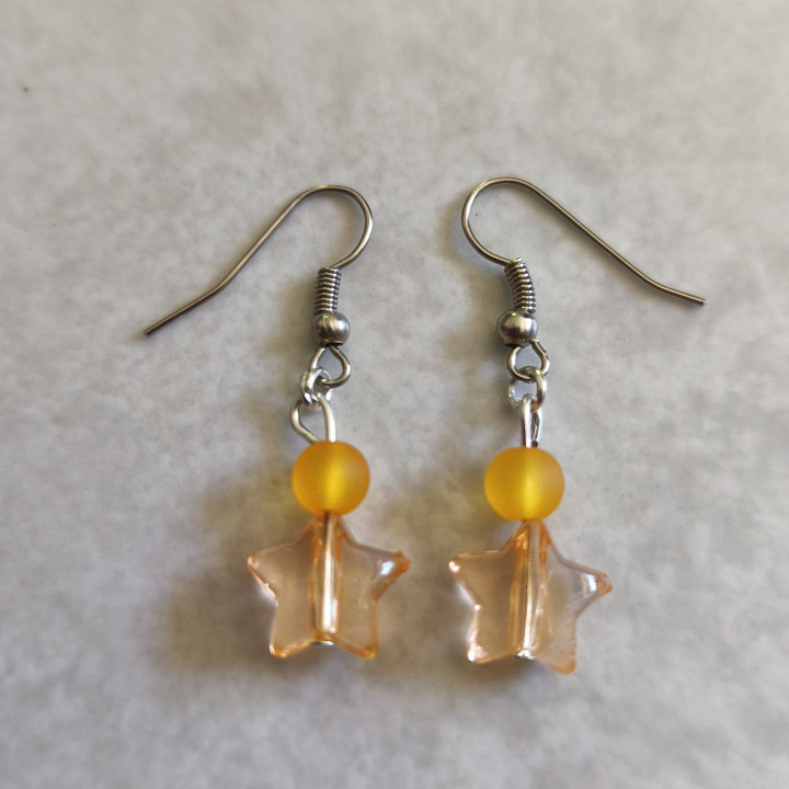 Ohrhänger mit Sternen Transparent Orange