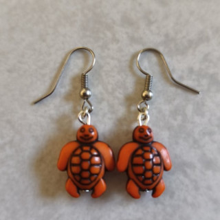 Ohrhänger mit Schildkröten Orange