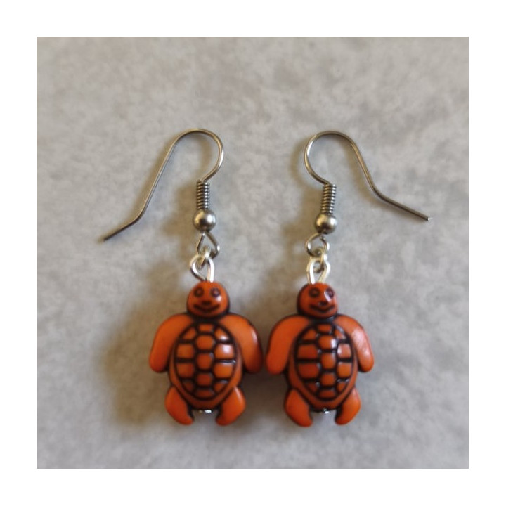 Ohrhänger mit Schildkröten Orange