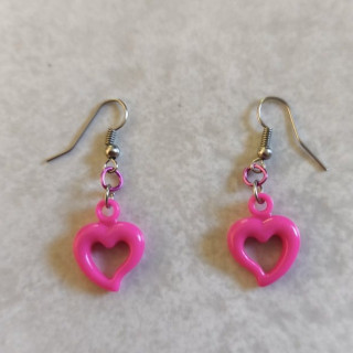Ohrhänger mit Herzen Pink