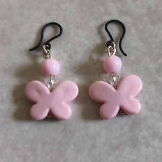 Modeschmuck-Ohrhänger für Allergiker geeignet Schmetterling Rosa