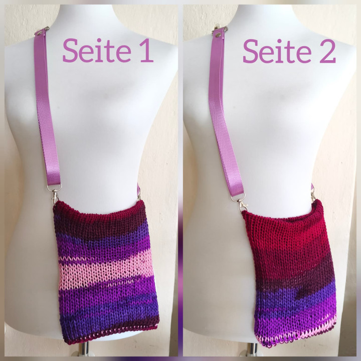 Gestrickte Wende-Umhängetasche